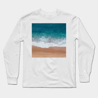abstract minimalist nautical seafoam turquoise ocean Long Sleeve T-Shirt